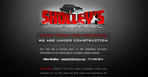 sholleystrimshop.com site development and design